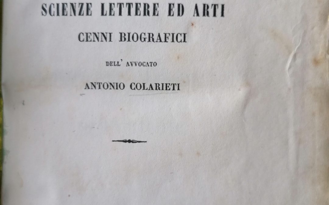 Degli uomini più distinti di Rieti di Antonio Colarieti 1860 – Memoria in itinere? (parte II)