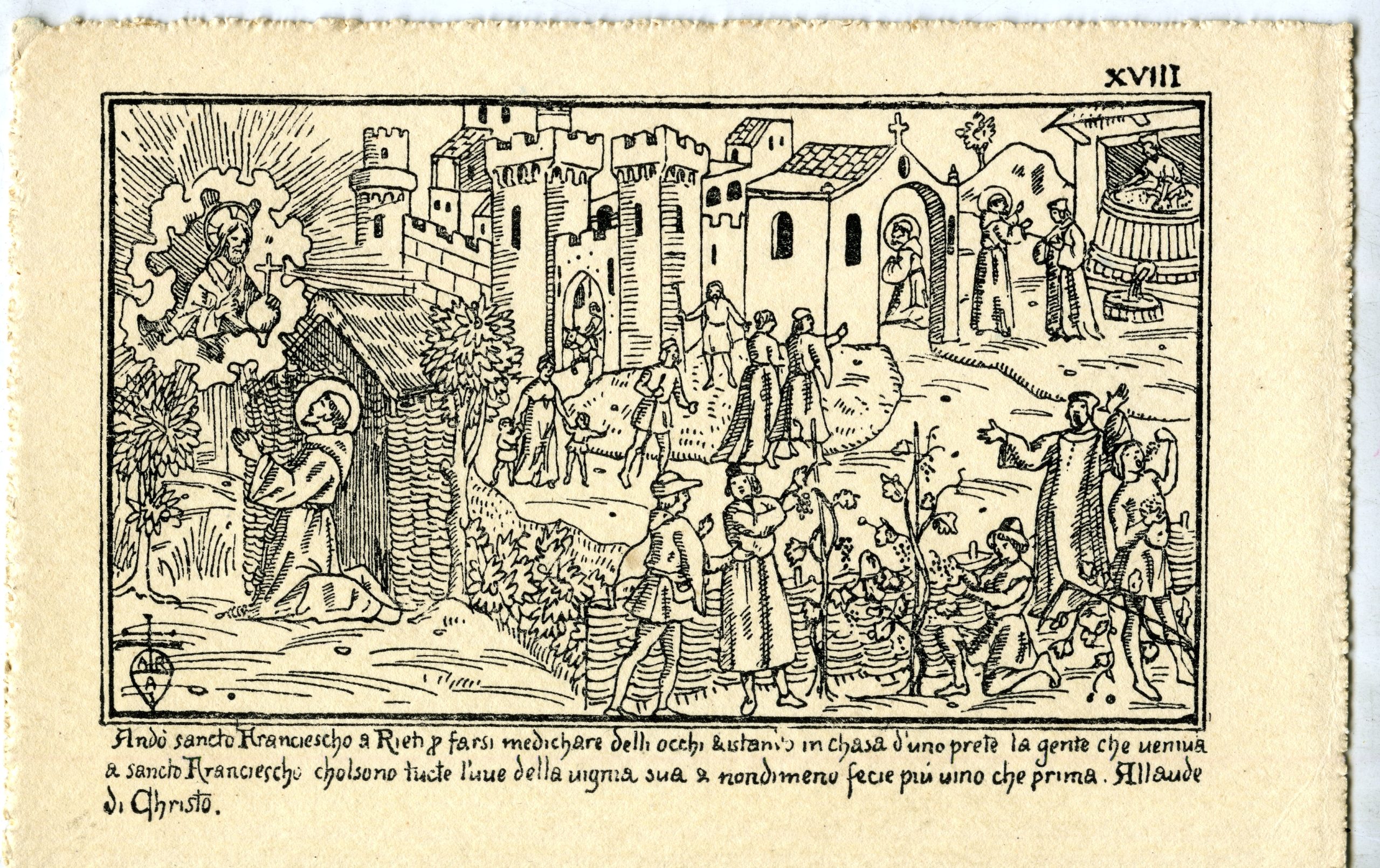 Cultura-Aspetti storico artistici -Legenda Perusina -Cartolina miracolo dell'uva