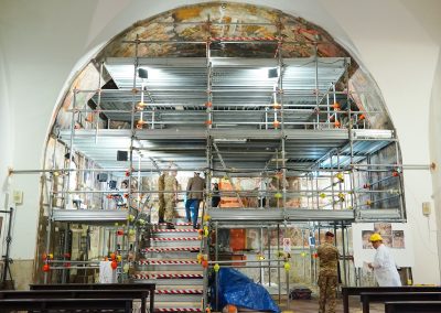 Lavori di restauro del ciclo pittorico del Giudizio Universale