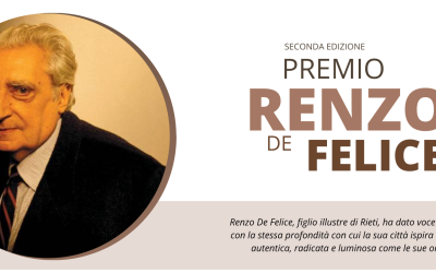 A Rieti la seconda edizione del Premio “Renzo De Felice”: il 23 maggio la cerimonia di premiazione