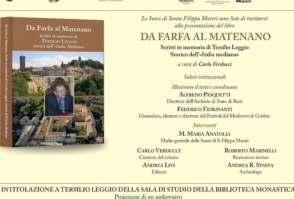 Tersilio Leggio ricordato al Monastero di Santa Filippa Mareri